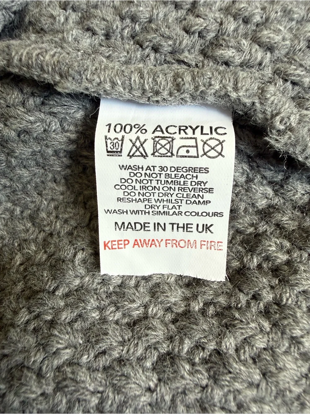 Men’s Grey Cable Knit Sweater with Gold Cross Emblem - Made by Father Sons